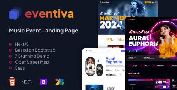 Eventiva NextJS - Music & Bands Events Landing Page Template Eventiva NextJS - Music & Bands Events Landing Page Template