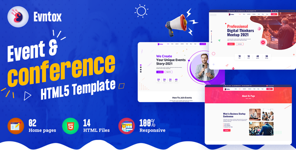 Evntox - Conference and Event HTML Template Evntox - Conference and Event HTML Template