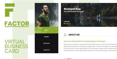 Factor - Personal Resume vCard