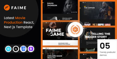 Faime - Movie and Film Production Next js Template