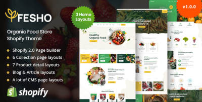 Fesho - Organic Food Shopify Page Builder Theme