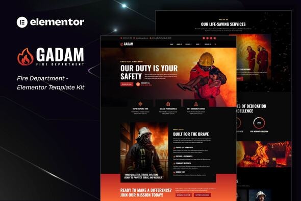 Gadam - Fire Department Elementor Template Kit Gadam - Fire Department Elementor Template Kit