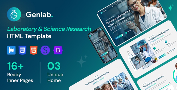 Genlab - Laboratory & Science Research HTML Template Genlab - Laboratory & Science Research HTML Template