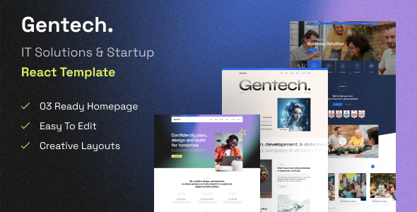 Gentech - IT Solutions & Startup React Template Gentech - IT Solutions & Startup React Template