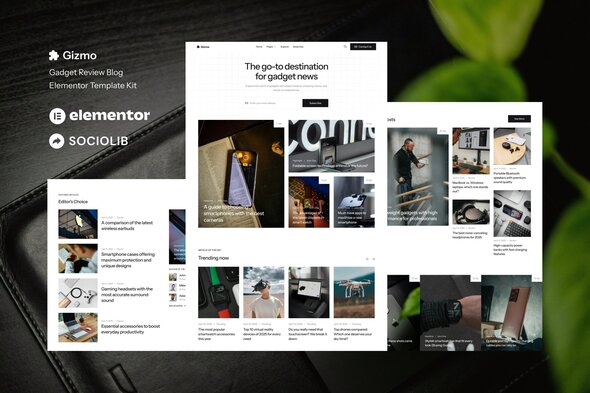 Gizmo - Gadget Review Blog & Magazine Elementor Template Kit Gizmo - Gadget Review Blog & Magazine Elementor Template Kit