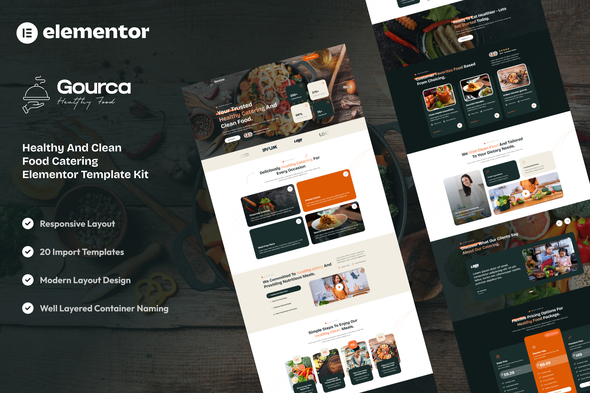 Gourca - Healthy & Clean Food Catering Elementor Template Kit Gourca - Healthy & Clean Food Catering Elementor Template Kit
