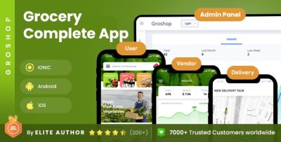 Grocery Delivery App| Multi Vendor Grocery Ordering App| Supermarket Store | Groshop