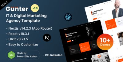 Gunter - React Nextjs 14+ IT Solutions Agency Template