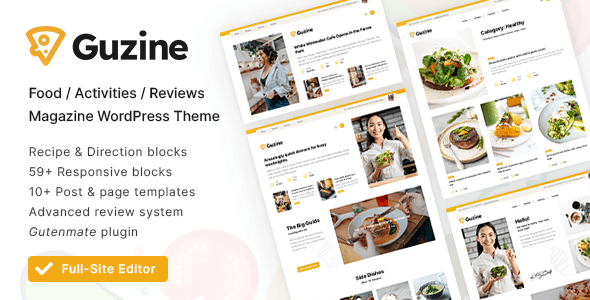 Guzine: Adsense Ready Magazine WordPress Theme for Food Blogging Guzine: Adsense Ready Magazine WordPress Theme for Food Blogging