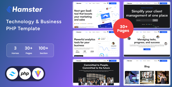 Hamster - Tailwind CSS SaaS Website PHP Template Hamster - Tailwind CSS SaaS Website PHP Template