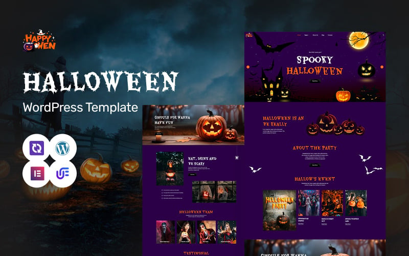 Happywen - Halloween WordPress Elementor Theme Happywen - Halloween WordPress Elementor Theme