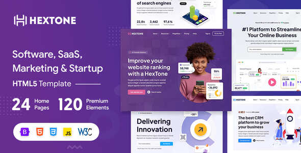 HexTone - Software, SaaS & Startup Premium HTML5 Template HexTone - Software, SaaS & Startup Premium HTML5 Template