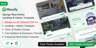 Hously - Django Real Estate Landing & Admin Dashboard Template
