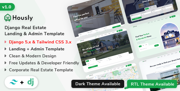 Hously - Django Real Estate Landing & Admin Dashboard Template Hously - Django Real Estate Landing & Admin Dashboard Template