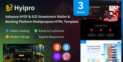 Hyipro - Advanced HYIP Investment Multipurpose Platform HTML Template