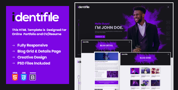 Identifile | Creative Portfolio HTML Template Identifile | Creative Portfolio HTML Template
