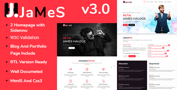 James - Personal Portfolio HTML5 Template James - Personal Portfolio HTML5 Template