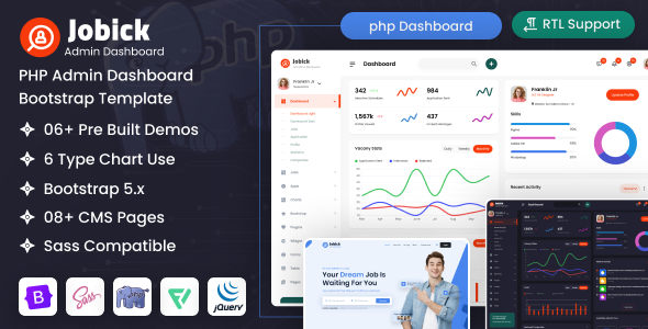Jobick - PHP Job Admin Dashboard Bootstrap Template Jobick - PHP Job Admin Dashboard Bootstrap Template