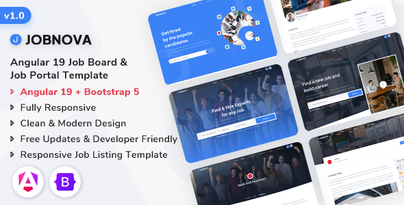 Jobnova - Angular Job Board, Job Portal and Job Listing Template Jobnova - Angular Job Board, Job Portal and Job Listing Template