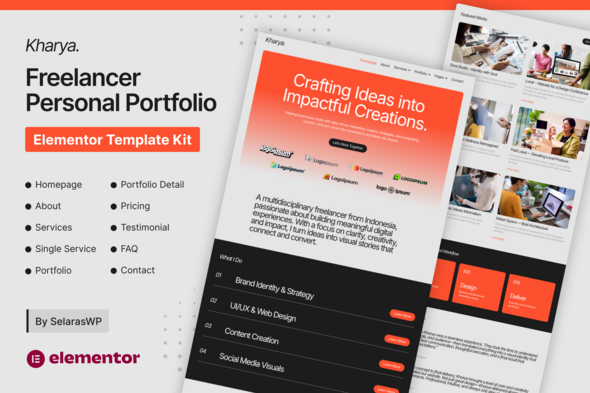 Kharya - Personal CV Freelancer Elementor Template Kit Kharya - Personal CV Freelancer Elementor Template Kit