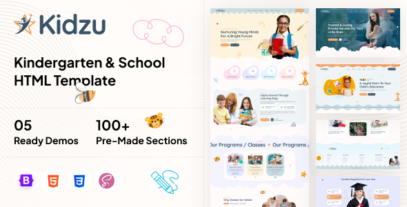 Kidzu - Kindergarten & School HTML5 Template Kidzu - Kindergarten & School HTML5 Template
