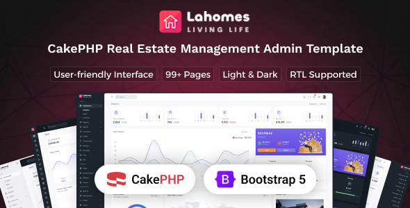 Lahomes - CakePHP Real Estate Management Admin & Dashboard Template Lahomes - CakePHP Real Estate Management Admin & Dashboard Template