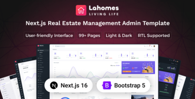 Lahomes - Nextjs Real Estate Management Admin & Dashboard Template