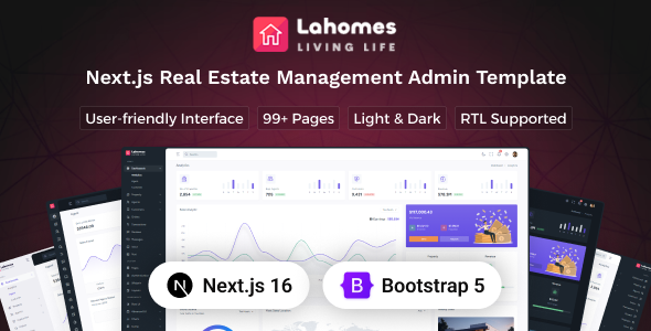 Lahomes - Nextjs Real Estate Management Admin & Dashboard Template Lahomes - Nextjs Real Estate Management Admin & Dashboard Template