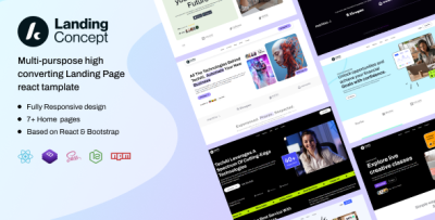 LandingConcept - Creative Landing Page React js Templates