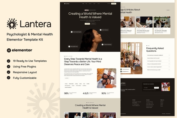 Lantera - Psychologist & Mental Health Elementor Template Kit Lantera - Psychologist & Mental Health Elementor Template Kit
