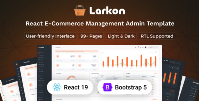 Larkon - React Ecommerce Management Admin & Dashboard Template