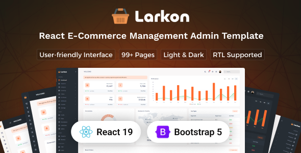 Larkon - React Ecommerce Management Admin & Dashboard Template Larkon - React Ecommerce Management Admin & Dashboard Template