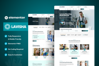 Lavisha - Cleaning Services WordPress Elementor Template Kit
