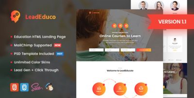LeadEduco - Education HTML Landing Page Template