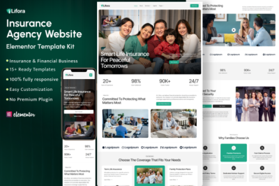 Lifora - Insurance Agency Elementor Template Kit