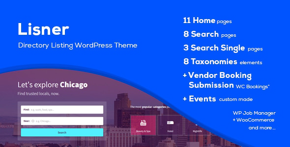 Lisner - Modern Directory Listing WordPress Theme Lisner - Modern Directory Listing WordPress Theme