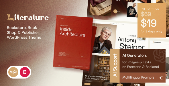 Literature - Book Store, Publisher & Bookshop WordPress Theme Literature - Book Store, Publisher & Bookshop WordPress Theme