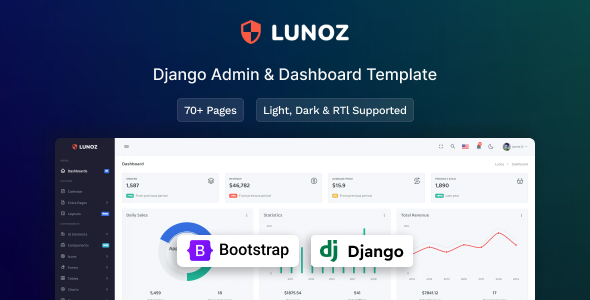 Lunoz - Django Admin & Dashboard Template Lunoz - Django Admin & Dashboard Template