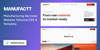 Manufactt - Manufacturing Services Website TailwindCSS 4 Template