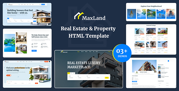 MaxLand - Real Estate & Property Listing HTML Template MaxLand - Real Estate & Property Listing HTML Template