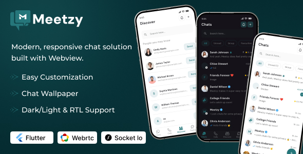 Meetzy Mobile App Addon –WhatsApp Clone Chat | Real-Time Chat | Audio & Video Calling | Group Chat Meetzy Mobile App Addon –WhatsApp Clone Chat | Real-Time Chat | Audio & Video Calling | Group Chat
