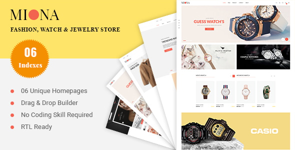 MIONA - Fashion, Watch & Jewelry Shopify Theme MIONA - Fashion, Watch & Jewelry Shopify Theme