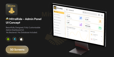 MitraRide Admin Panel - Taxi Booking Flutter Web UI Template