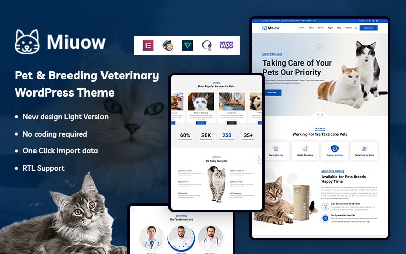 Miuow - Pet & Breeding Veterinary WordPress Them Miuow - Pet & Breeding Veterinary WordPress Them