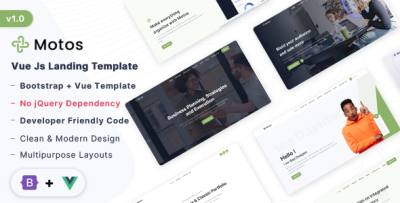 Motos - Vue Js Multipurpose Landing Template