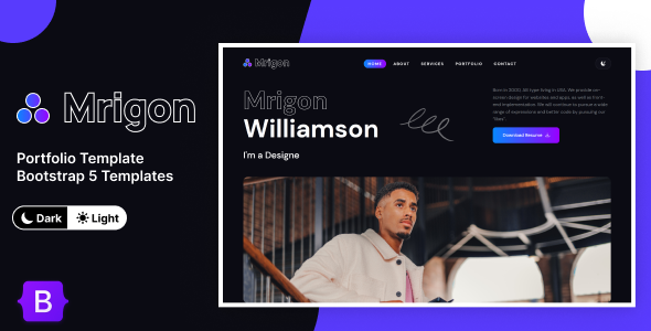 Mrigon - Bootstrap 5 Personal Portfolio Mrigon - Bootstrap 5 Personal Portfolio