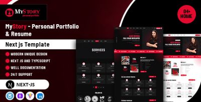 Mystory - Personal Portfolio & Resume NextJS Template