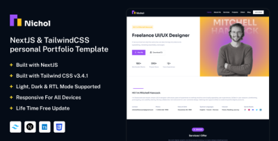 Nichol - Next.js & Tailwind CSS Personal Portfolio Template