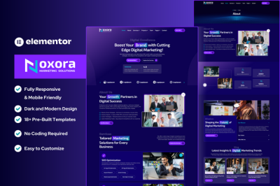 Noxora -  Digital Marketing Agency Elementor Template Kit