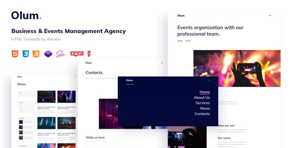 Olum - Business & Events Management Agency HTML Template Olum - Business & Events Management Agency HTML Template